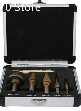 6pcs Step Drill Bit Set with Punch High Speed Steel Drill Bi