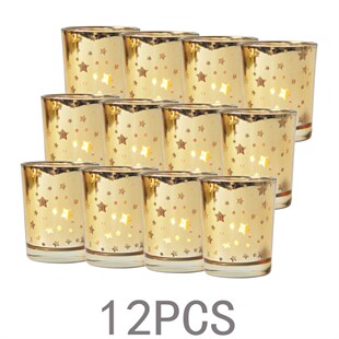 12pcs/set Candle Holder Mercury Glass Tealight Candle Holder