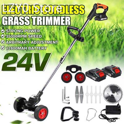 Cordless Electric Grass Trimmer Handheld Lawn Mower Adjustab