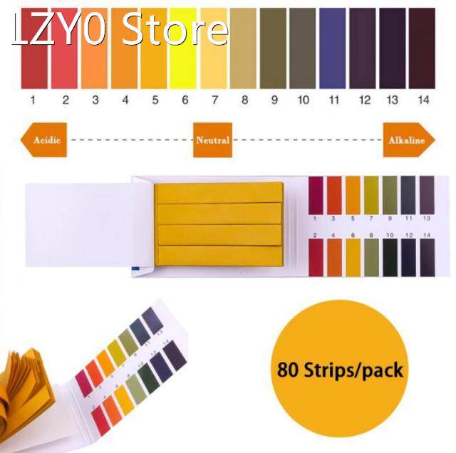 80 strips/pack ph 1-14 litmus paper full ph tester papers co