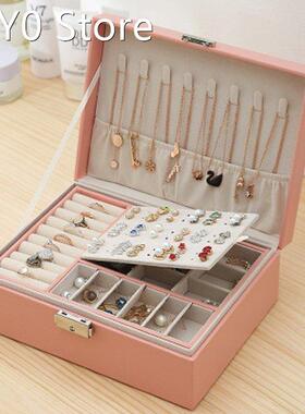 Double-Layer Velvet Jewelry Box Storage Container Large Capa