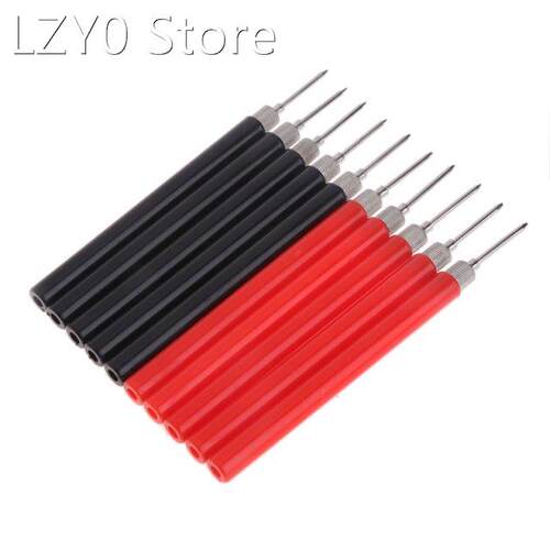 10pc Test Probe Tip Insulated Hook Wire Connector Lead Pin f