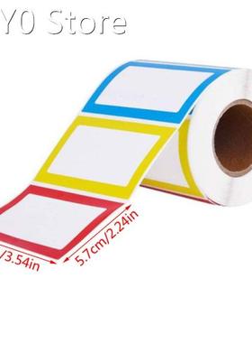 150/300pcs Roll Plain Name Tag Labels Stickers Colorful Scho