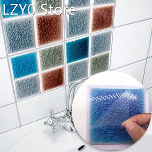 10PCS Bathroom Tiles Waterproof Ice Crack Wall Sticker PVC M