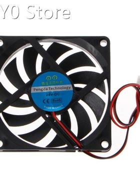 24V 2-Pin 80x80x10mm PC Computer CPU System Heatsink Brushle