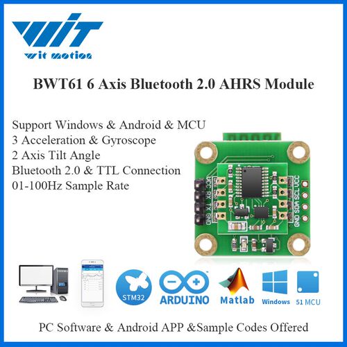 Bluetooth 2.0 BWT61 Sensor 2 Axis Digital Tilt Angle + 3 Axi