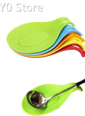 1pc Durable Small Silicone Spoon Rest Heat Resistant Non-sti