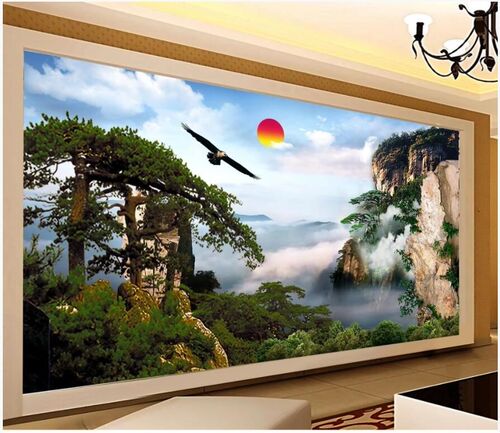 WDBH Custom photo 3d wallpaper Beautiful Cloudy Alpine Pine