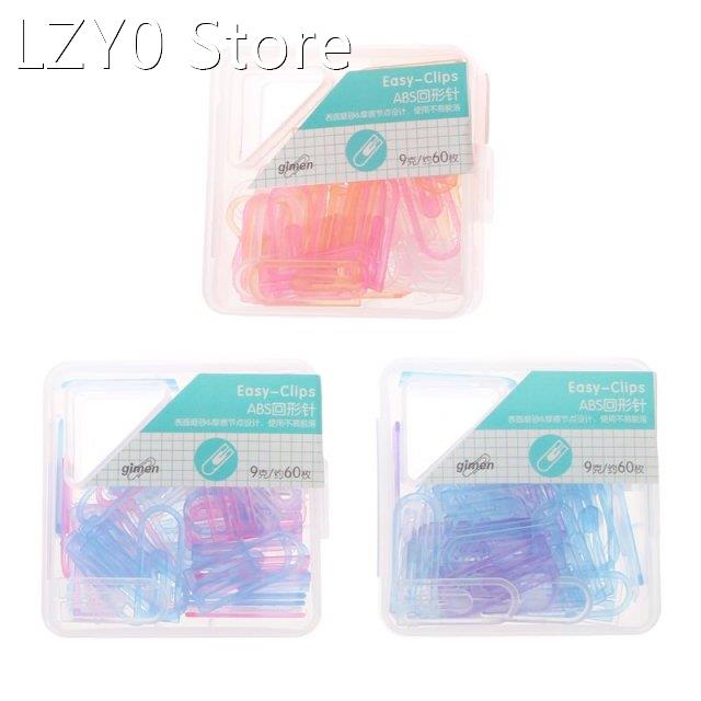 60pcs Small Paperclip Kawaii Candy Color Clear Statione