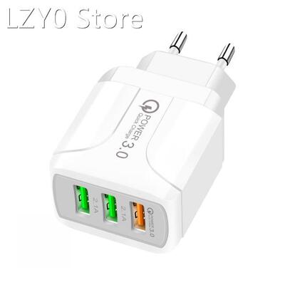 5V 3A 3 Ports Charger 3.0 Quick Charging Travelling Walls Ph