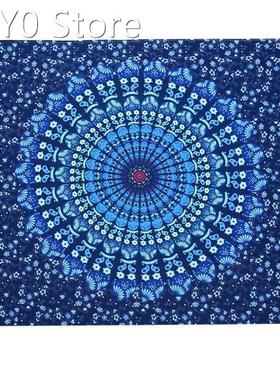 Rectangle Elephant Tapestry Colored Printed Decorative Manda