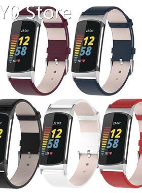 1 Pc Leather Strap Compatible with Fitbit-Charge 5 Waterproo