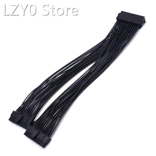 24Pin ATX 1 to 2 Power Supply Extension Cable 24P PSU Power