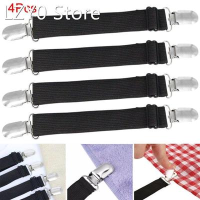 4pcs Simple Wide Strap Bed Sheet Clips Cover Grippers Holder