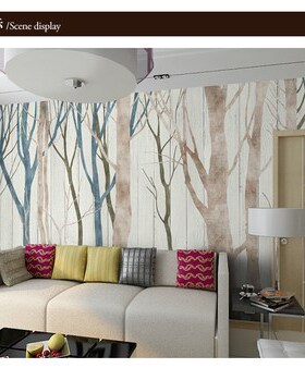 Nordic style large fresco living room bedroom sofa TV backgr