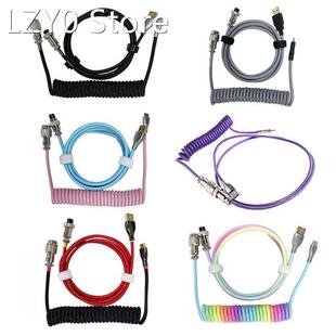 Type-C USB Mechanical Keyboard Aviator Cable Coiled Aviation