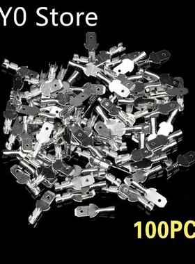 100Pcs Silver 4.8mm Electrical Wire Insulated Crimp Termina