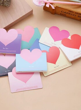 5pcs Love Heart Kraft Paper Greeting Postcards Wishes Envel