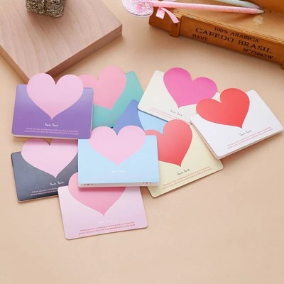 5pcs Love Heart Kraft Paper Greeting Postcards Wishes Envel