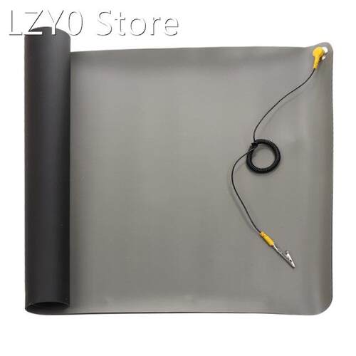 1pc Black Desktop Anti Static ESD Grounding Mat Maintenance