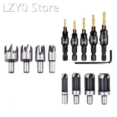 14Pc Countersink Drill Bit Wood Plug Cutter Carpentry Woodwo