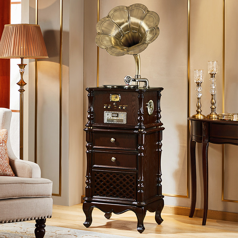 圣利纳留声机美式复古黑胶唱片机欧式客厅家用胶片电唱机蓝牙音箱