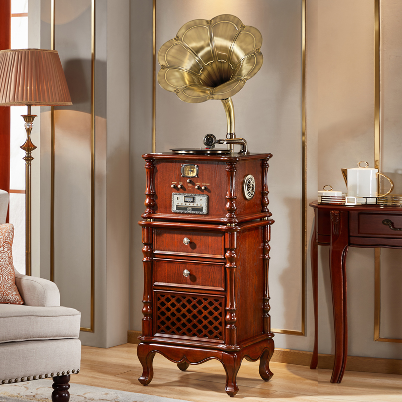 圣利纳留声机美式复古黑胶唱片机欧式客厅家用胶片电唱机蓝牙音箱