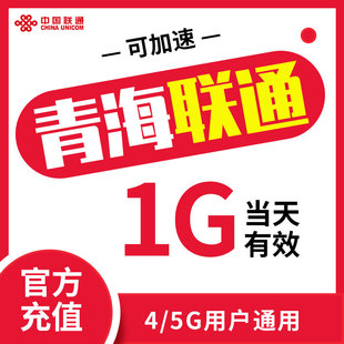 支持4 青海联通 流量日包 1天1G漫游 5G手机充值即时到账可提速ZC