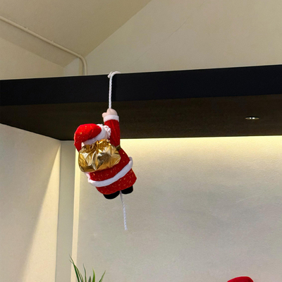 圣诞节装饰挂件可爱爬绳圣诞老人玩偶挂饰客厅店铺氛围感布置摆件