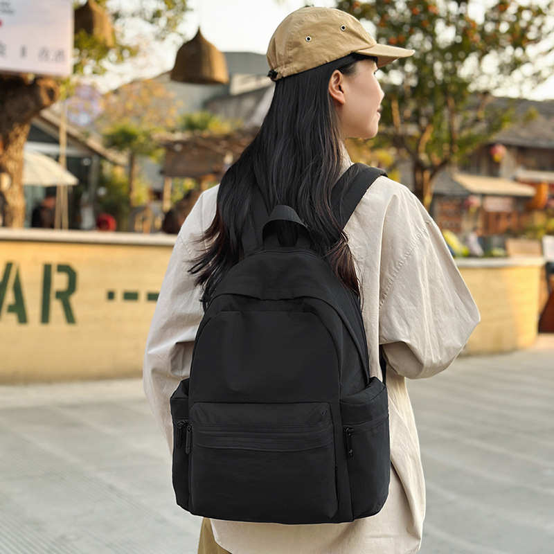 薄荷绿书包初中女生双肩背包大容量高中大学生上课14寸电脑包轻