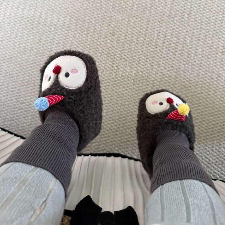 小企鹅宝宝鞋袜婴儿棉拖鞋冬加绒加厚保暖小月龄外出软底鞋步前鞋
