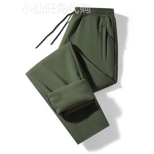 Mostarsea~纯色软壳冲锋裤男秋冬束脚裤加绒加厚休闲裤防水抽绳裤