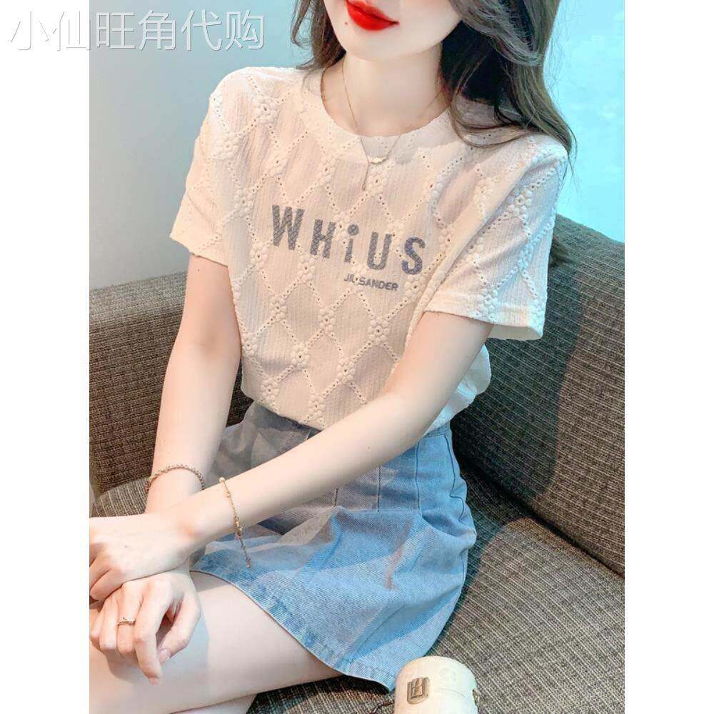 短袖印花雪纺上衣女装夏季2026年新款正肩半袖小个子上衣爆款T恤