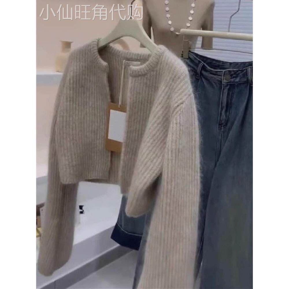 毛衣外套女春秋季2025新款宽松外穿慵懒风小个子短款针织开衫上衣