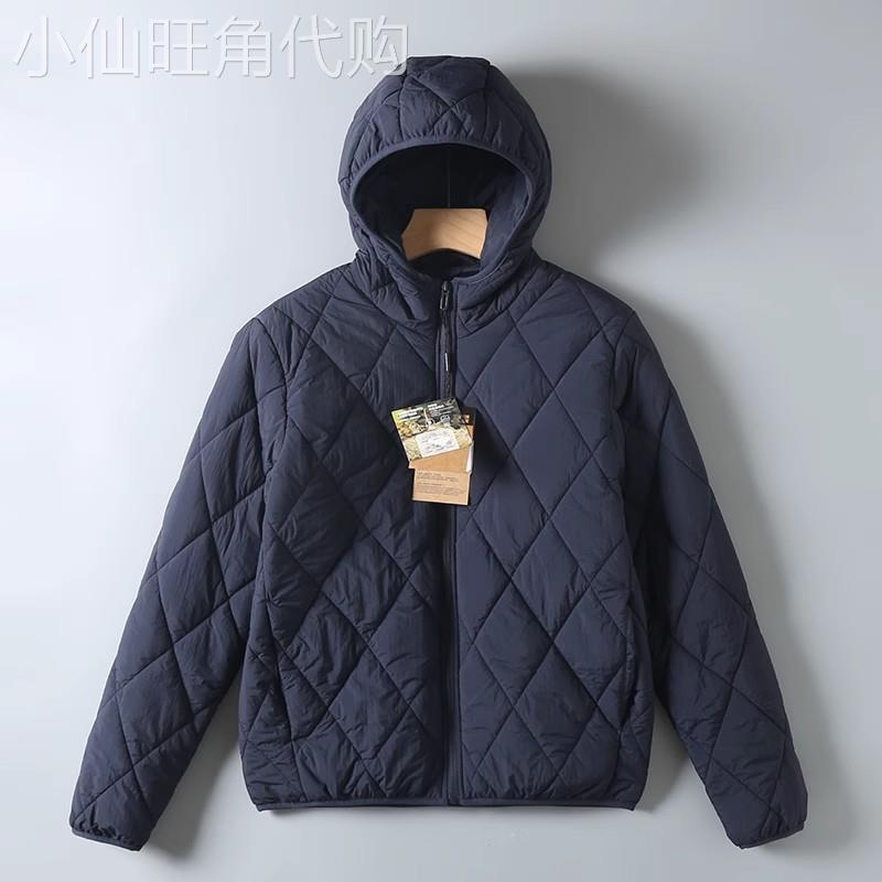 VIRRI CIAGA！轻薄棉衣美式休闲情侣款秋冬男菱形格连帽百搭棉服