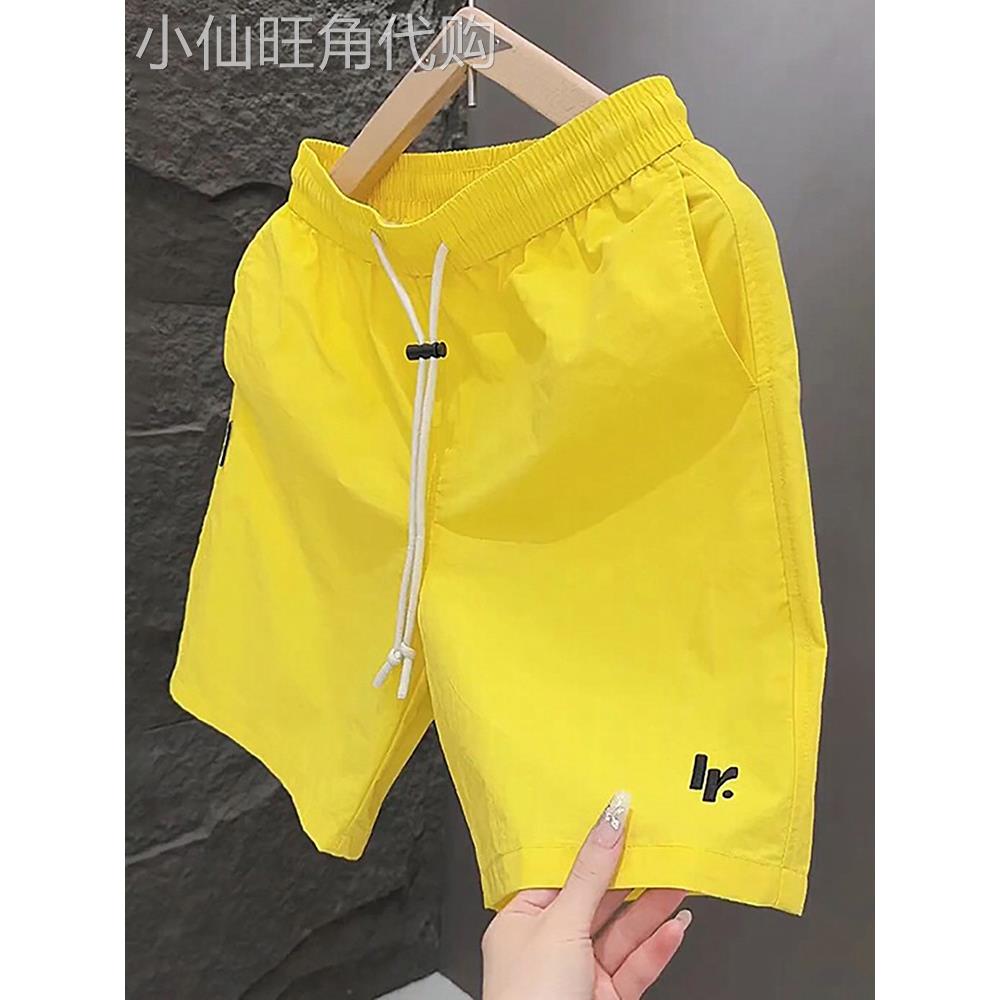 时尚品牌糖果色运动休闲短裤2025年夏季男士新款外穿快干五点沙滩