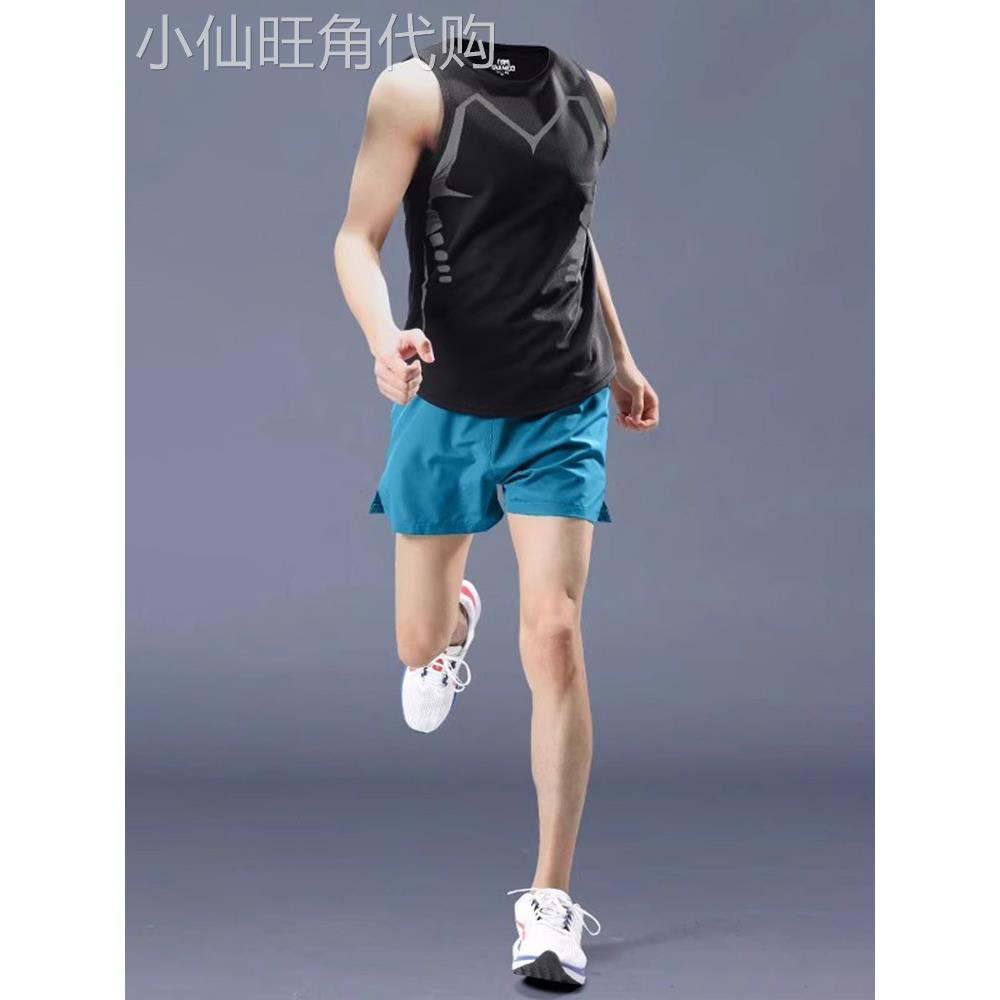 高端快干健身男士跑步运动套装2025新款夏季短裤背心晨跑男士款式