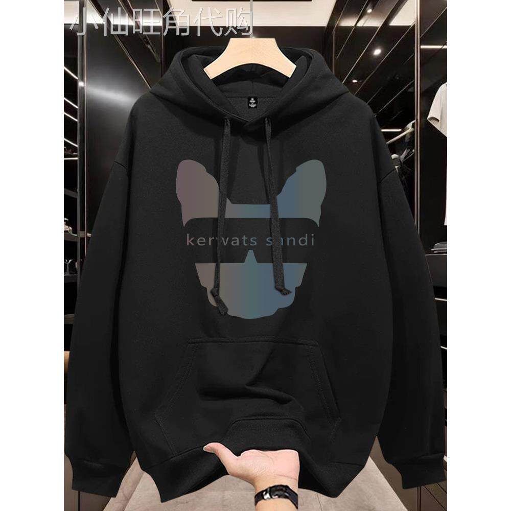 MMW连帽卫衣男2025秋冬季新款薄款宽松美式覆古加绒休闲百搭上衣