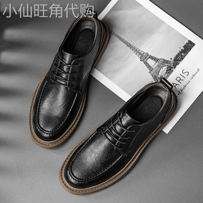 潮牌低帮真皮马丁靴男鞋秋冬季英伦风工装皮鞋男士商务正装休闲鞋