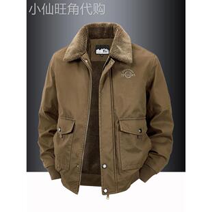 Mostarsea~秋冬季新款加绒棉服男士加厚保暖口袋外套翻领工装上衣