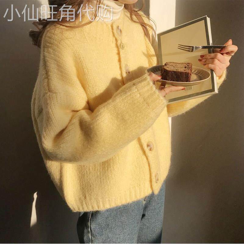 毛衣外套女秋冬2025新款宽松覆古慵懒风外搭上衣短款加厚针织开衫