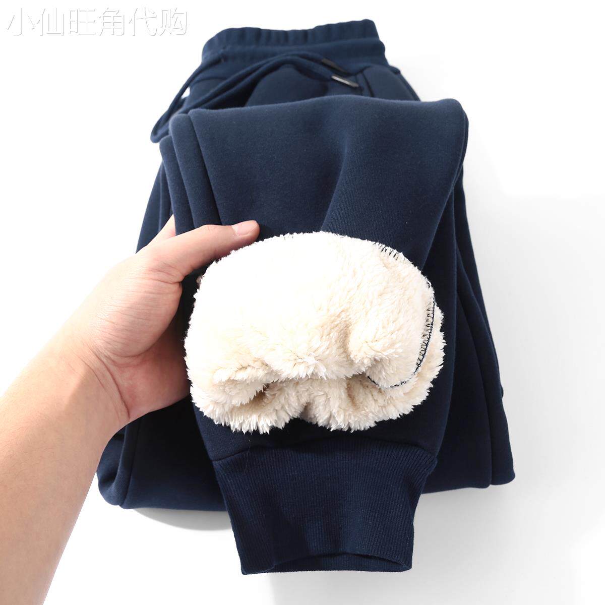 MAROLIO~重磅巨暖羊羔绒束脚卫裤男女冬季加绒加厚休闲运动长裤潮