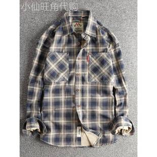 Madness Mdns Wruei美式覆古潮牌工装格子衬衫梭织全棉水洗衬衣男