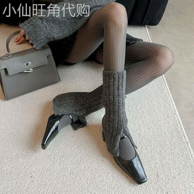 玉质天成！时尚简约风玛丽珍鞋韩版ins方头粗跟单鞋女羊皮小金鞋