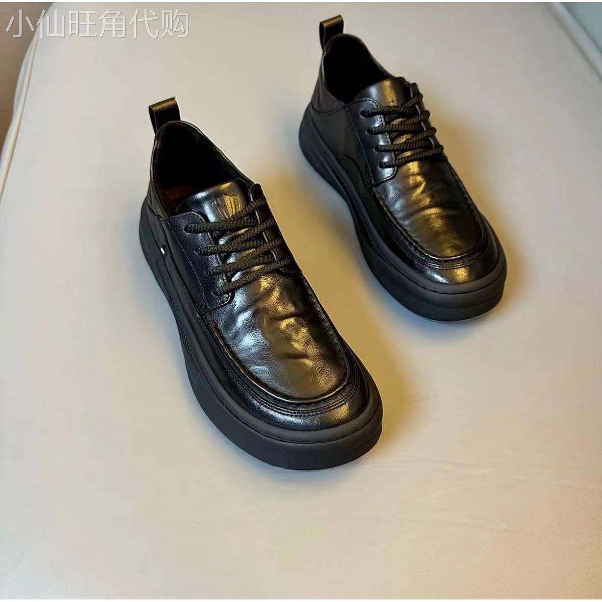 【意大利&奢品】纯皮商务潮流休闲系舒适圆头时尚百搭软底皮鞋男