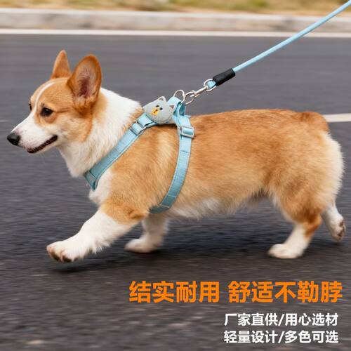 勒丝狗狗狗通用胸背带牵引绳中小型犬比熊博美背心式胸背带遛狗绳