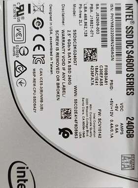 议价S4600 240G SATA 英特尔 固态硬盘SSD 企业