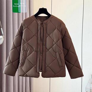 菱格棉服女短款2025冬季新款棉袄复古高级感爆款小香风棉衣外套潮