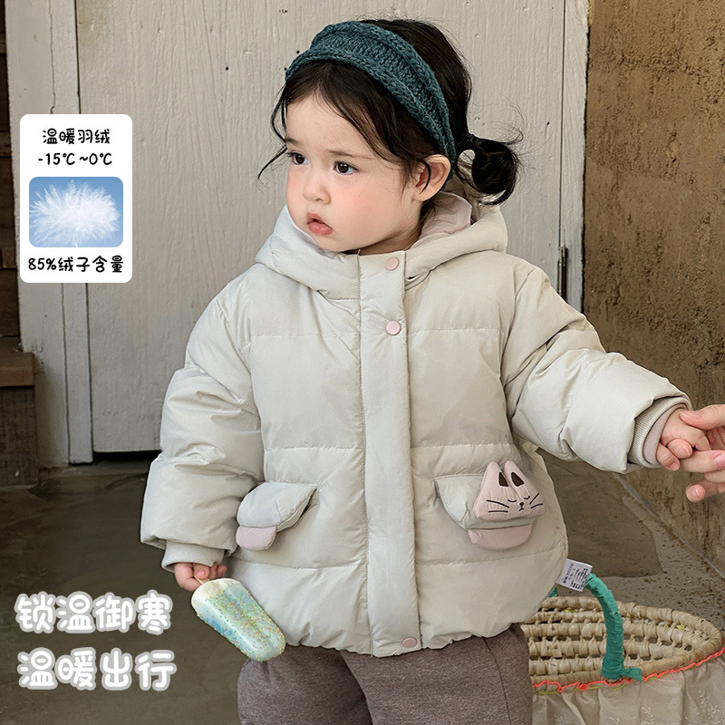 加厚女冬季婴幼儿90白鸭羽绒服