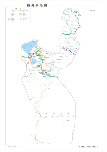 福海县2地图水系河流湖泊交通行政区划旅游铁路地形卫星地势山峰